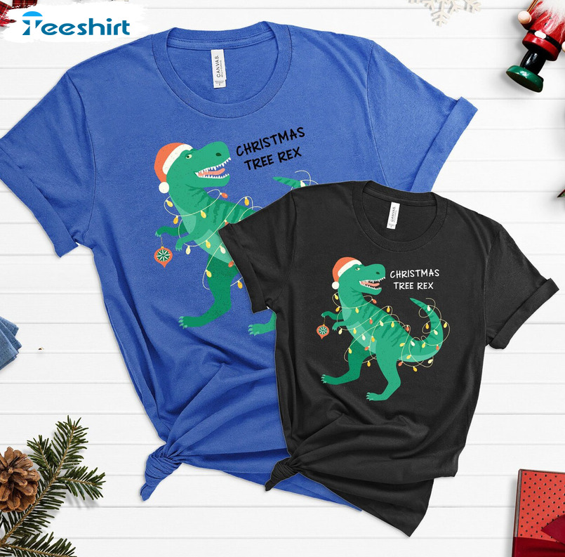 Christmas Tree Rex Shirt – Dinosaur Christmas Funny Unisex Hoodie Crewneck