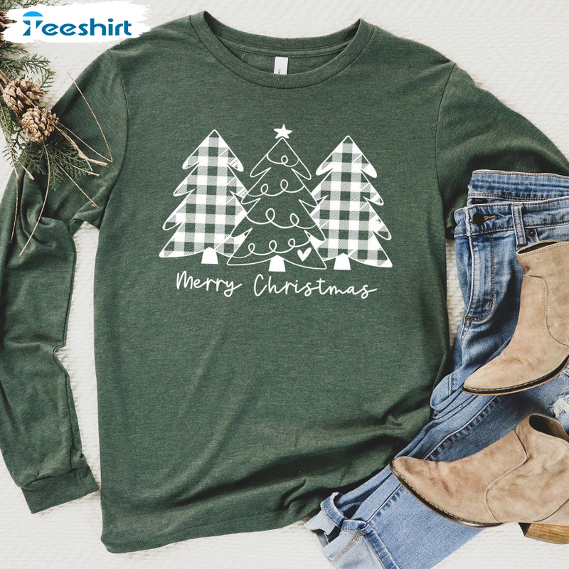 Christmas Trees Sweatshirt – Mery Christmas Holiday Unisex Hoodie Crewneck