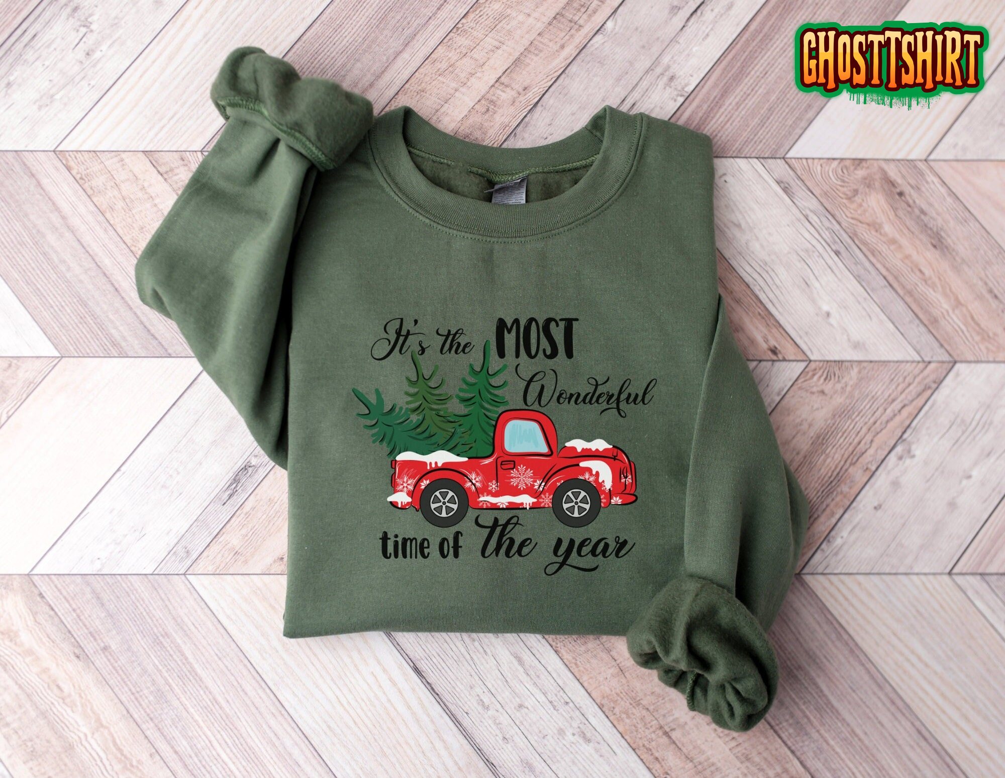 Christmas Truck Most Wonderful Time of The Year Sweatshirt