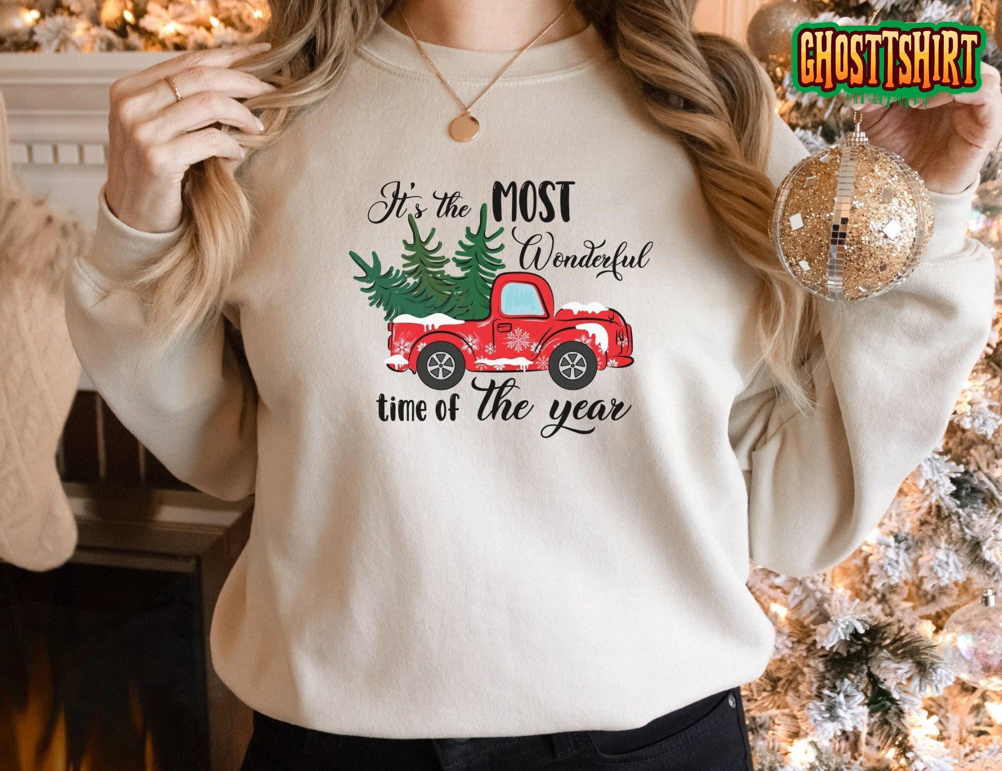 Christmas Truck Most Wonderful Time of The Year Sweatshirt