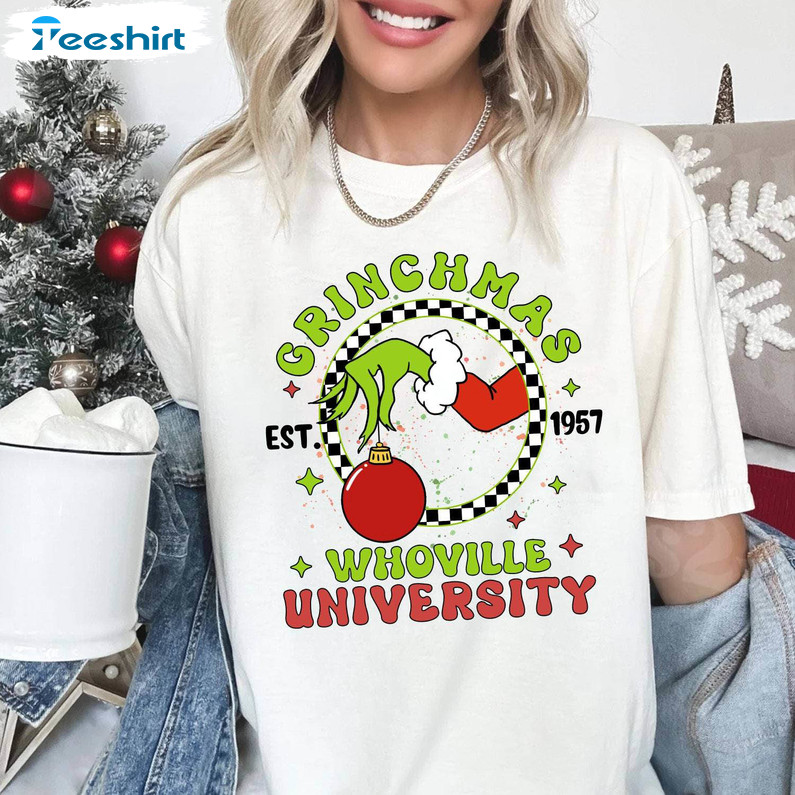 Christmas Whoville University Est 1957 Shirt, Trendy Crewneck Unisex Hoodie