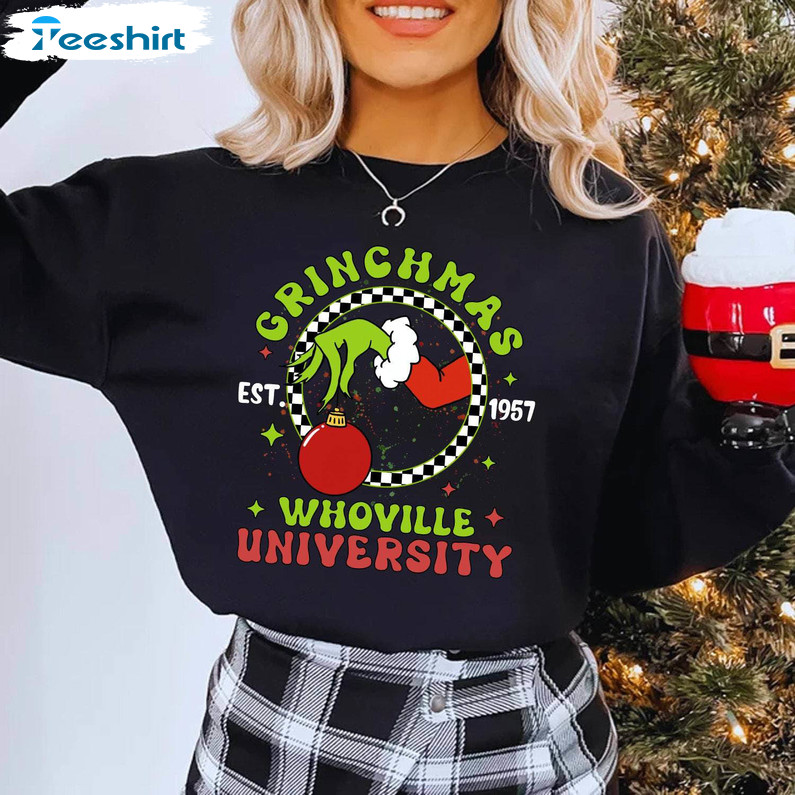 Christmas Whoville University Est 1957 Shirt, Trendy Crewneck Unisex Hoodie