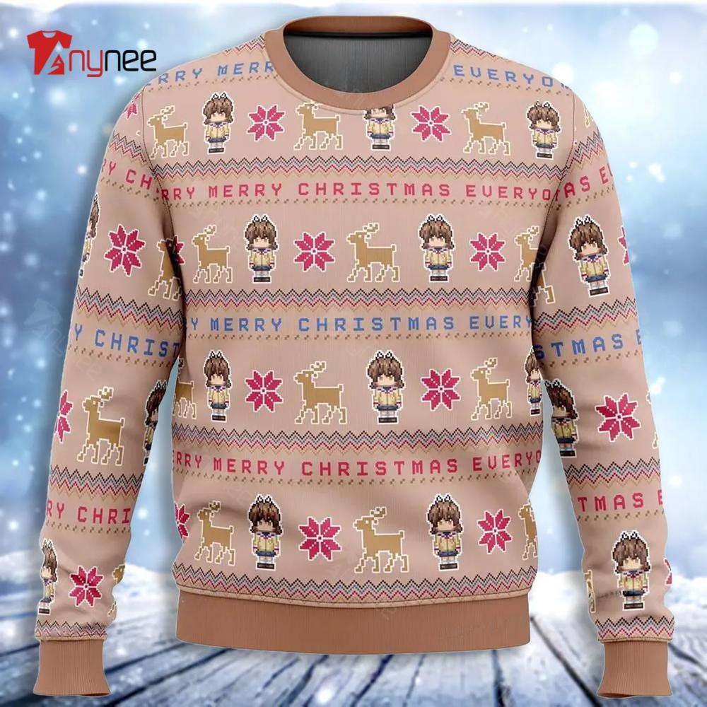 Clannad Merry Mery Christmas Furukawa Nagisa Ugly Christmas Sweater- Best Christmas Gifts 2023