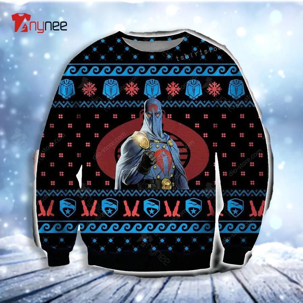 Cobra Commander Ed Christmas Ugly Christmas Sweater- Best Christmas Gifts 2023