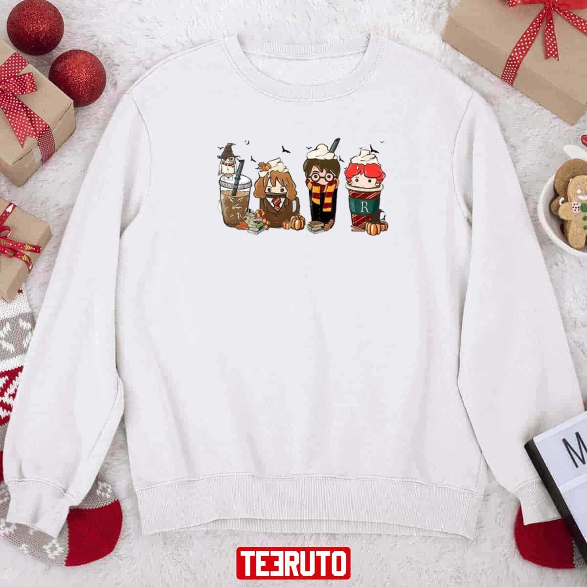 Coffee Starbucks Harry Potter Chibi Halloween Christmas Sweatshirt