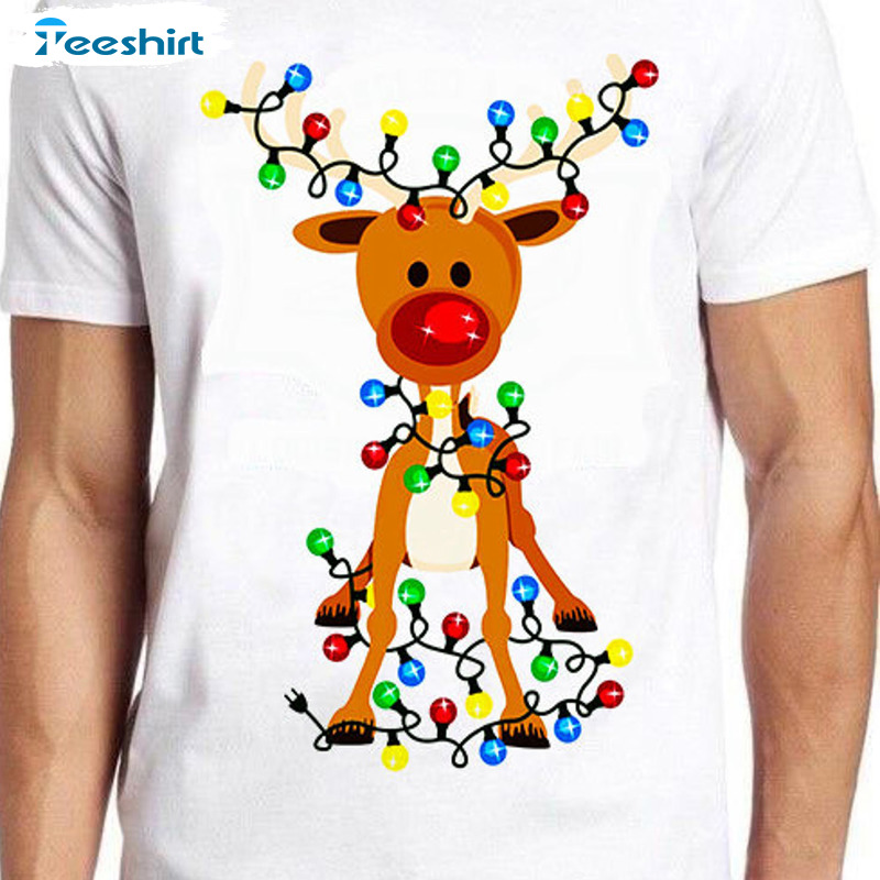 Colorful Reindeer Xmas Shirt – Christmas Reindeer Sweatshirt Crewneck