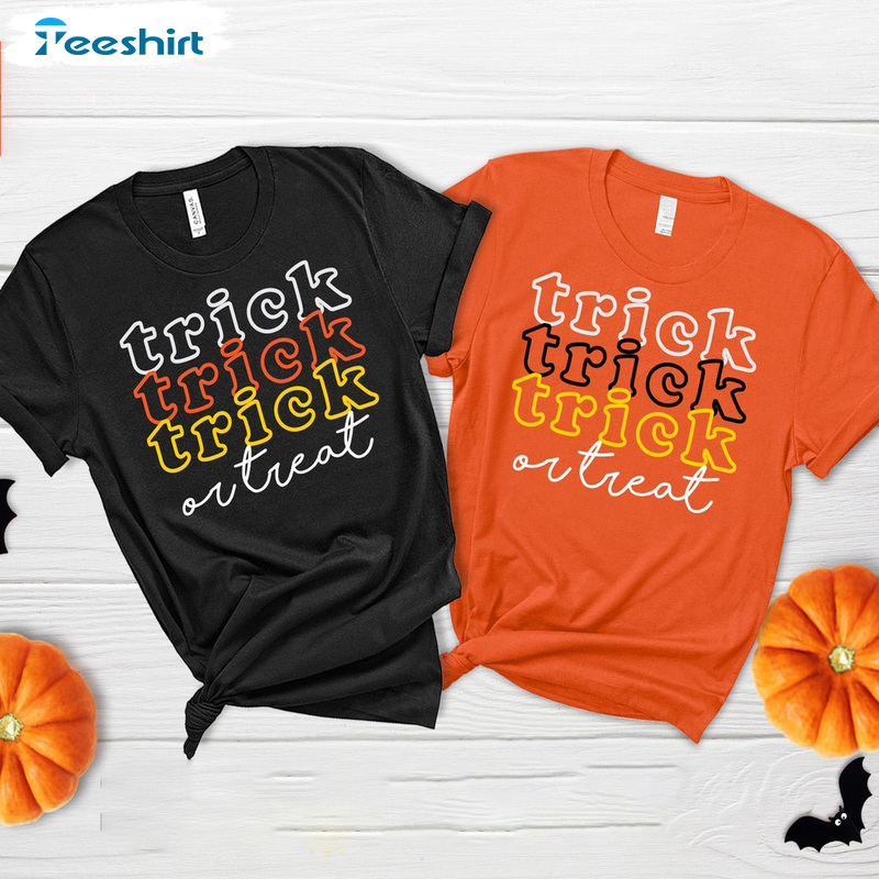 Colorful Trick Or Treat T Shirt – Cute Halloween Pattern Art Shirt For Man Woman Teens