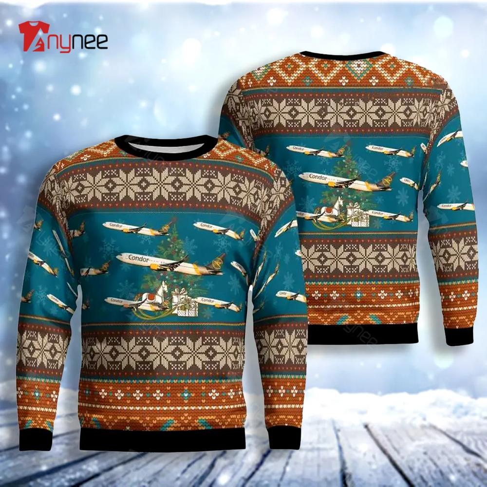 Condor Boeing 767-300Er Ugly Christmas Sweater- Best Christmas Gifts 2023