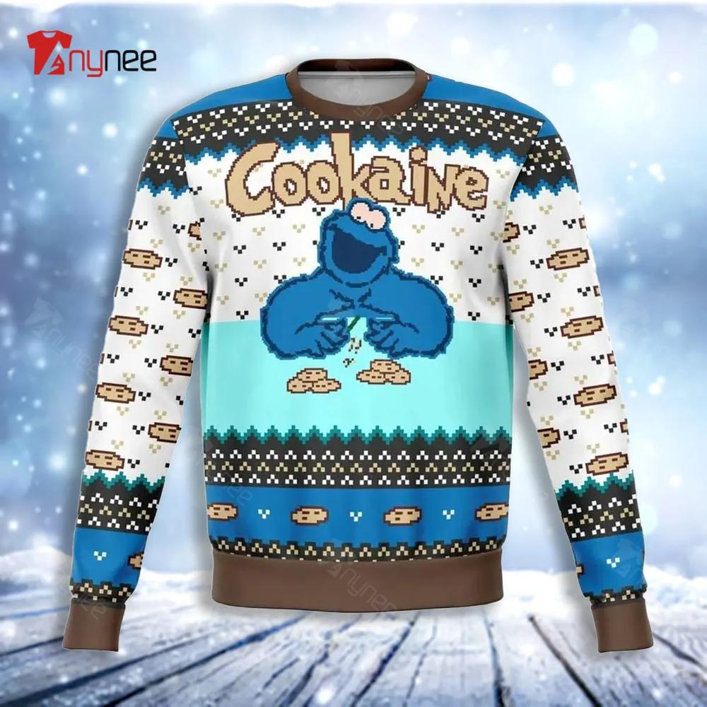 Cookaine Monster Christmas Ugly Christmas Sweater- Best Christmas Gifts 2023