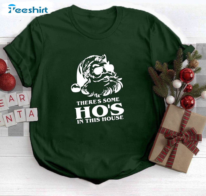 Cool Design There’s Some Ho Ho Ho In This House Shirt, Christmas Long Sleeve Unisex Hoodie