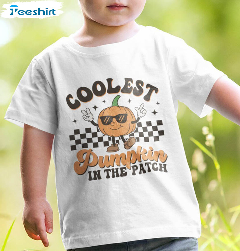 Coolest Pumpkin In The Patch Retro Shirt, Halloween Tee Tops Short Sleeve