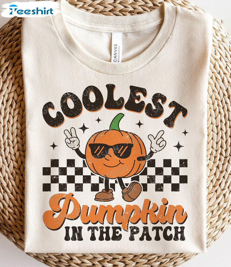 Coolest Pumpkin In The Patch Retro Shirt, Halloween Tee Tops Short Sleeve