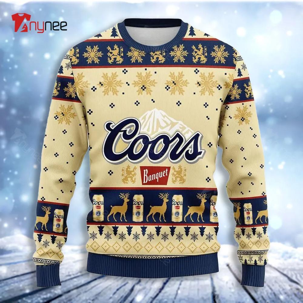 Coors Banquet Beer Ugly Christmas Sweater- Best Christmas Gifts 2023