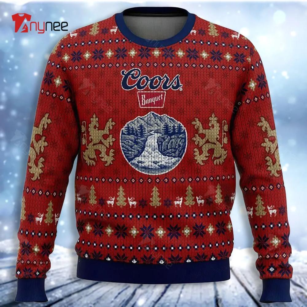 Coors Banquet Reindeer Ugly Christmas Sweater- Best Christmas Gifts 2023