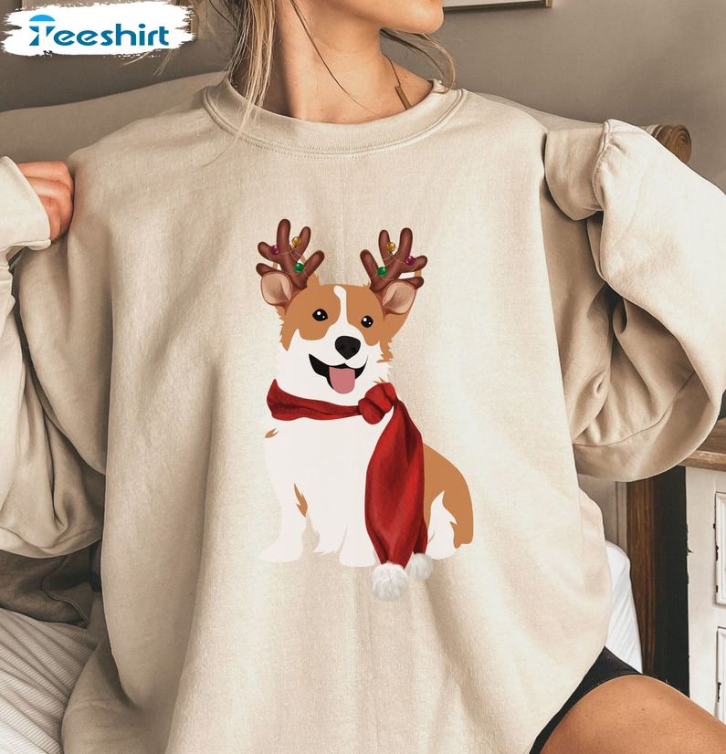 Corgi Christmas Sweatshirt, Funny Dog Sweatshirt Unisex Hoodie