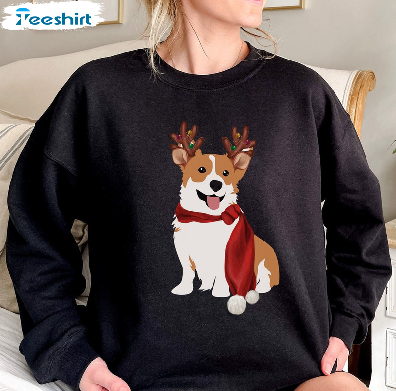 Corgi Christmas Sweatshirt, Funny Dog Sweatshirt Unisex Hoodie