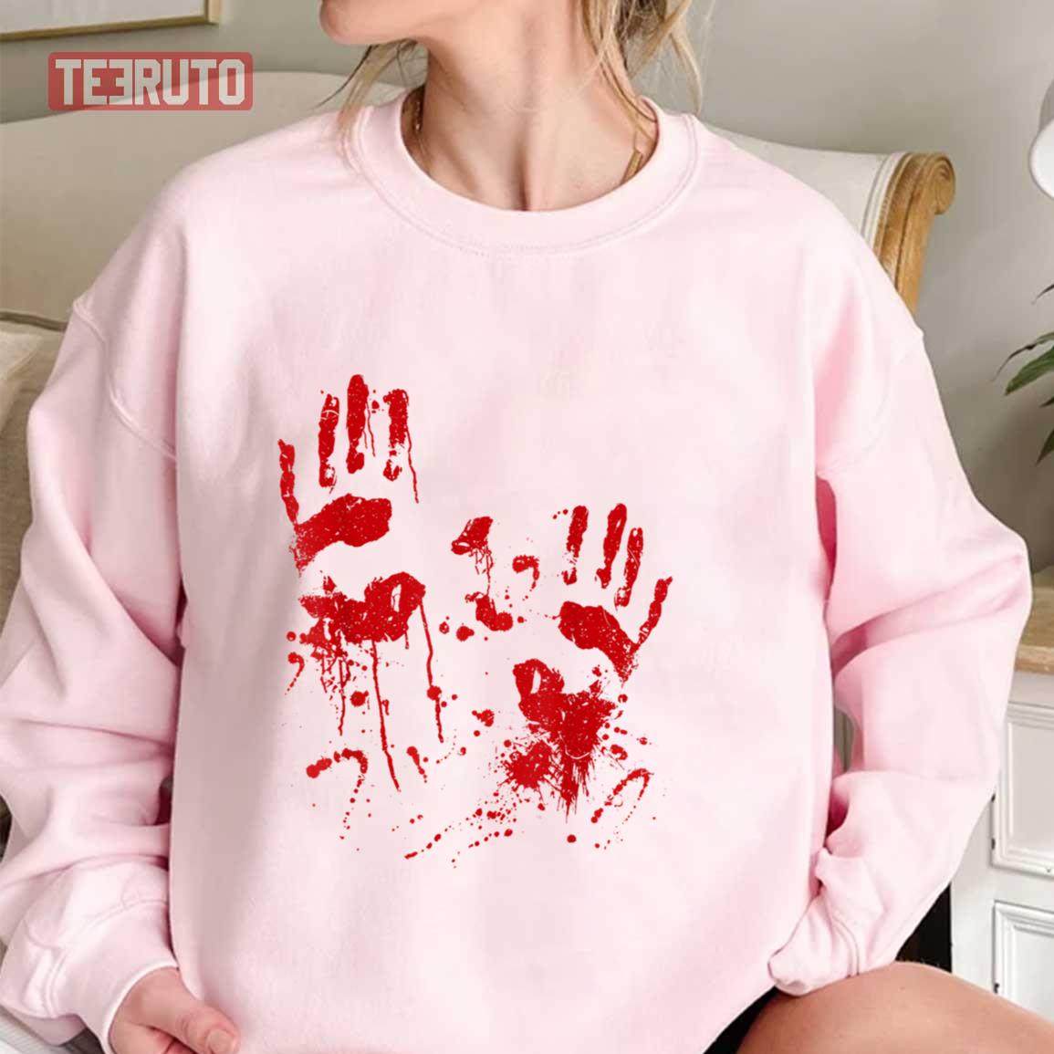 Costume Bloody Handprints Handprint With Blood Halloween Unisex T-Shirt