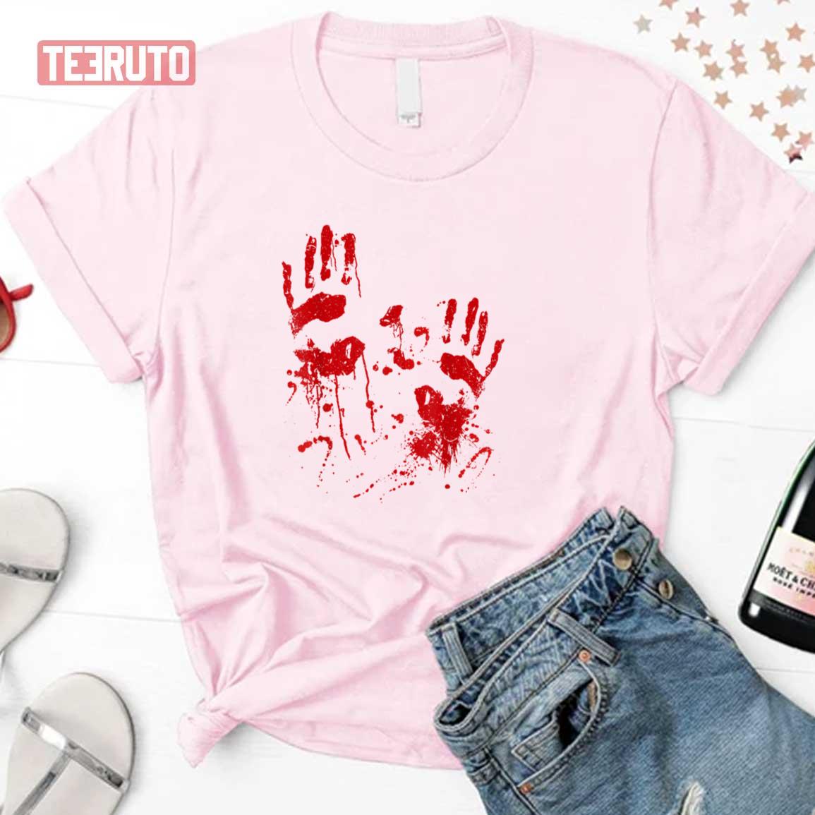 Costume Bloody Handprints Handprint With Blood Halloween Unisex T-Shirt