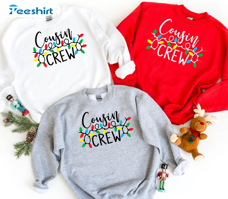 Cousin Crew Christmas Shirt, Christmas Lights Unisex Hoodie Tee Tops