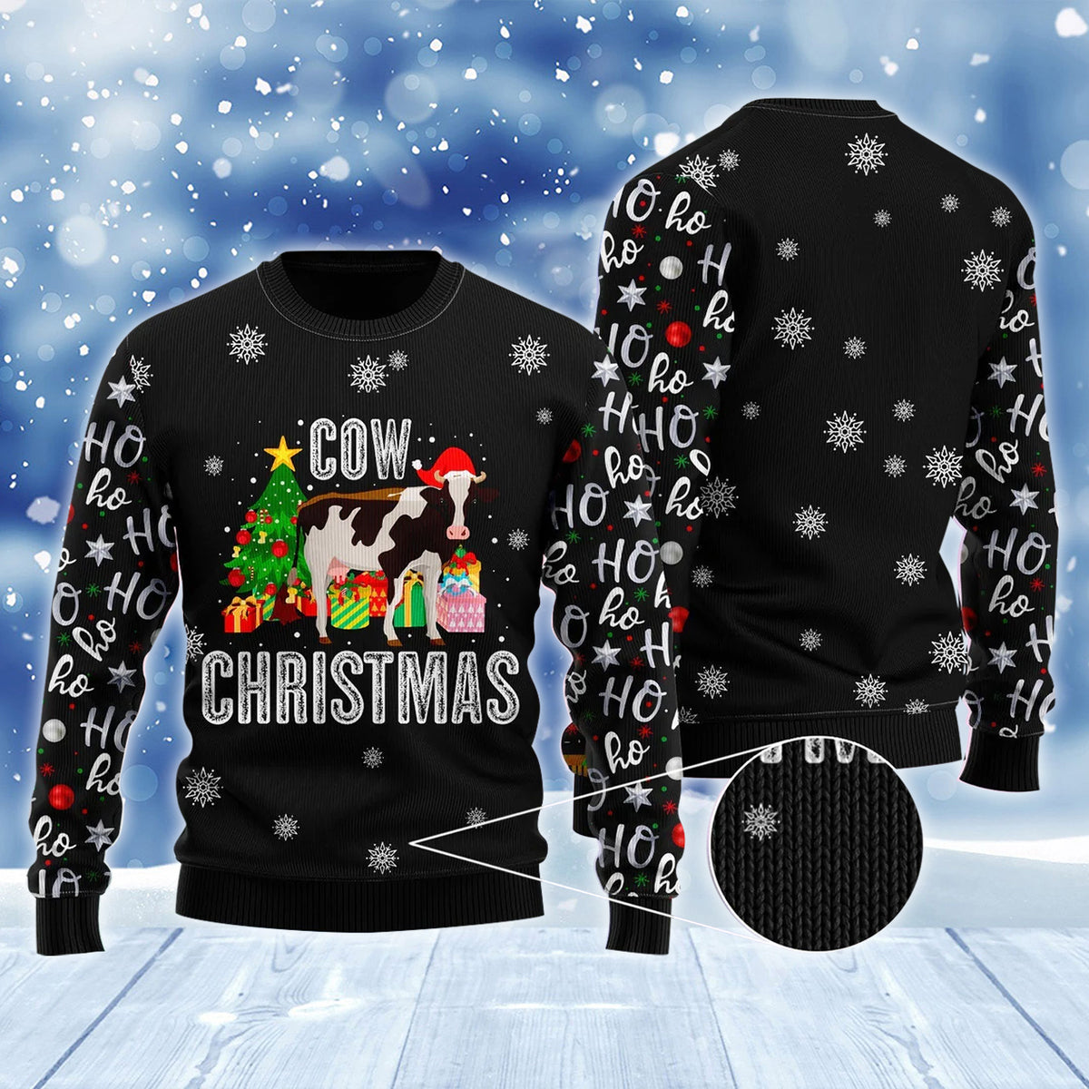 Cow Christmas Ho Ho Ho Ugly Sweater – Best Christmas Gifts 2023