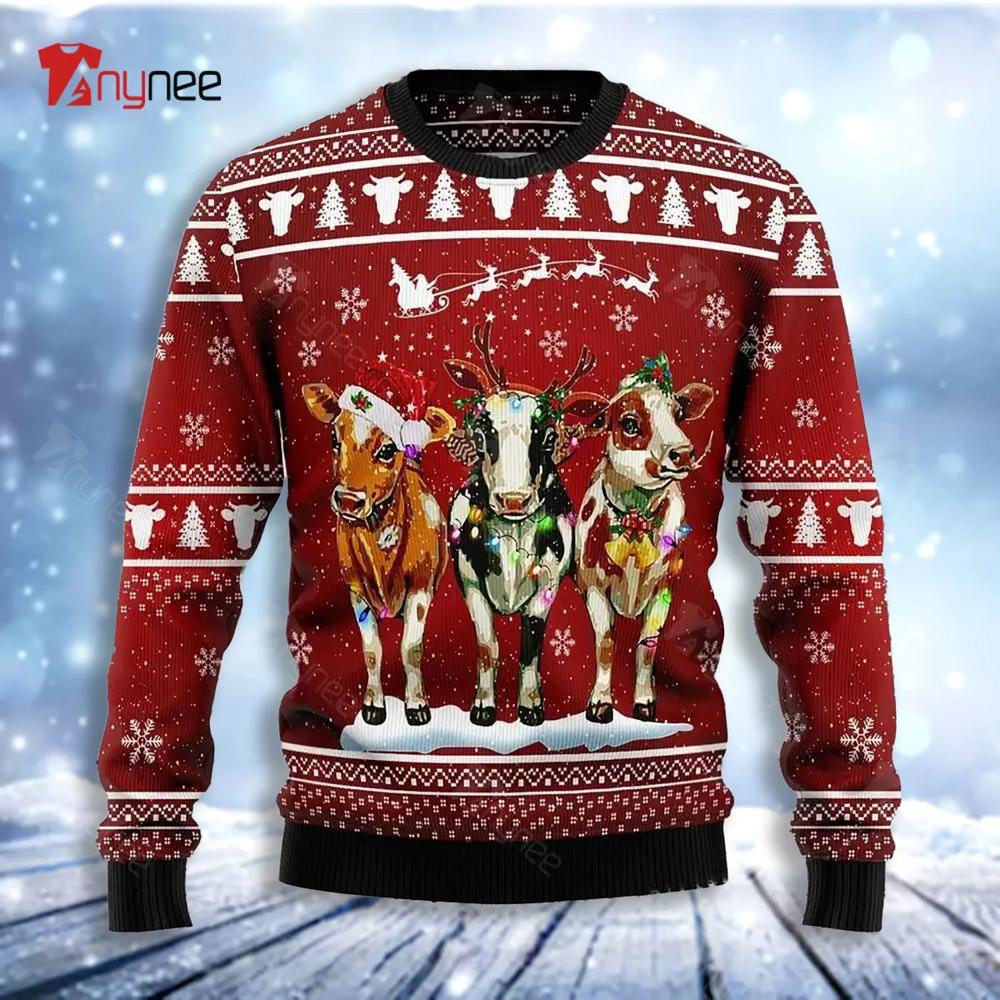 Cow Christmas Ugly Christmas Sweater- Best Christmas Gifts 2023