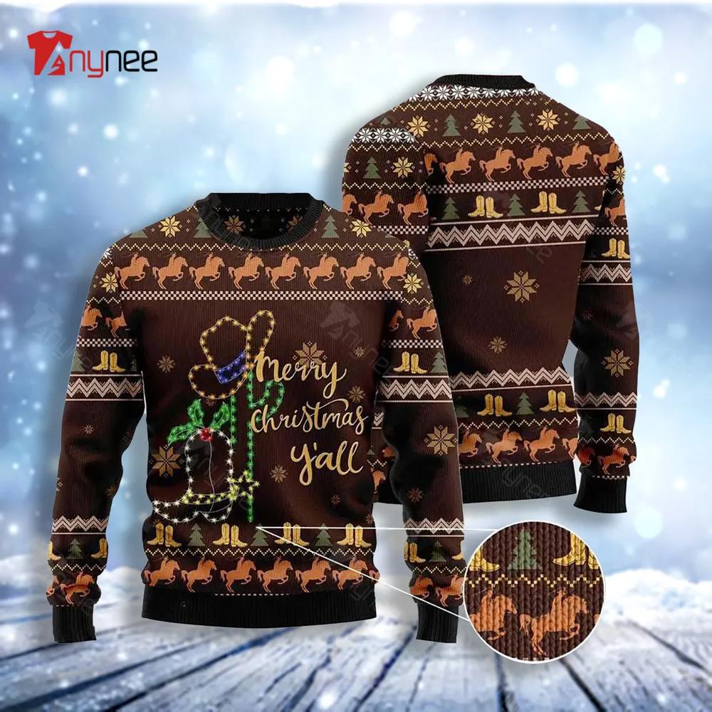 Cowboy Boots Ugly Christmas Sweater- Best Christmas Gifts 2023