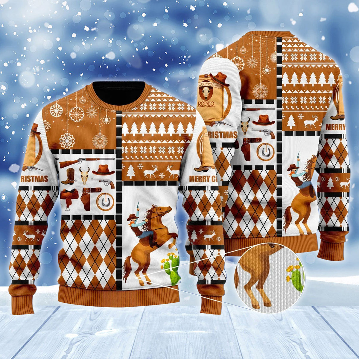 Cowboy Rodeo Merry Christmas Ugly Sweater – Best Christmas Gifts 2023