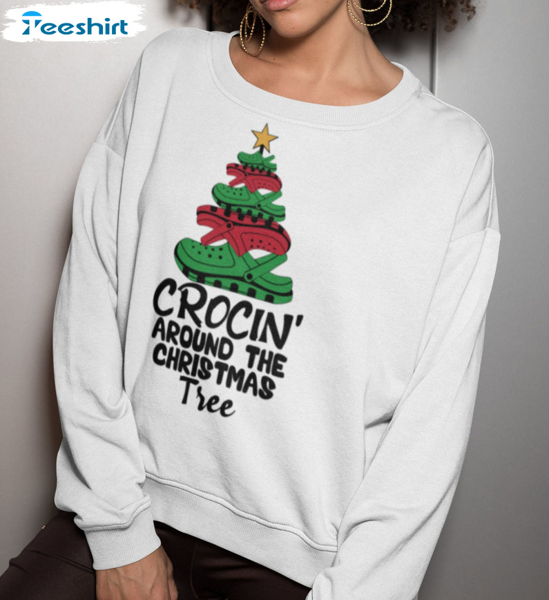 Crocin Around The Christmas Tree Shirt, Crocs Lover Long Sleeve Tee Tops