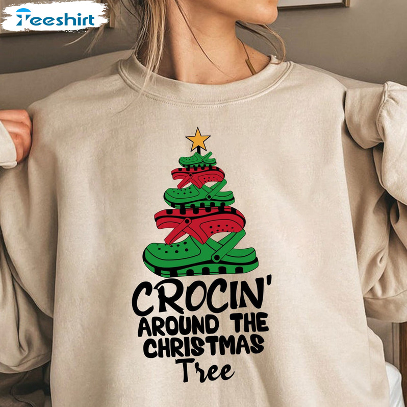 Crocin Around The Christmas Tree Shirt, Crocs Lover Long Sleeve Tee Tops