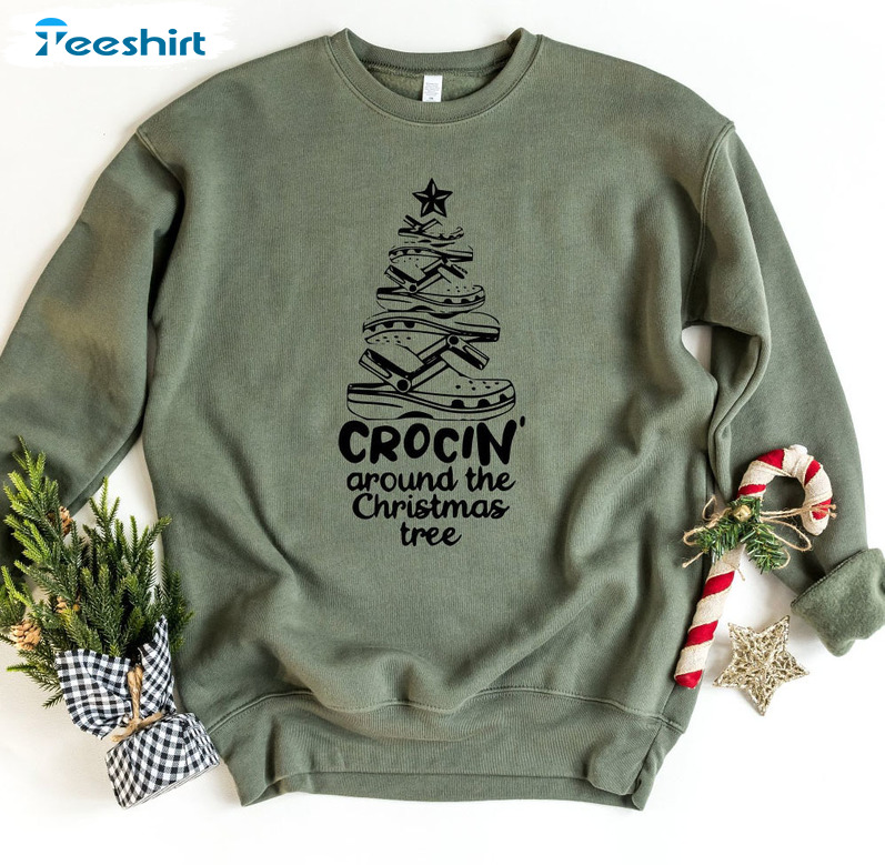 Crocin Around The Christmas Tree Shirt, Funny Christmas Tee Tops Hoodie