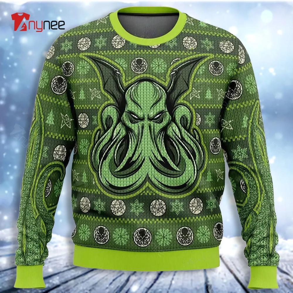 Cthulhu For Christmas Ugly Christmas Sweater- Best Christmas Gifts 2023