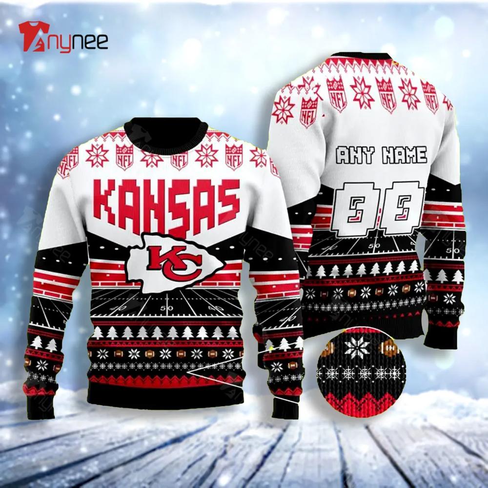 Custom Name Number Sport Team Kansas City Chiefs Ugly Christmas Sweater- Best Christmas Gifts 2023