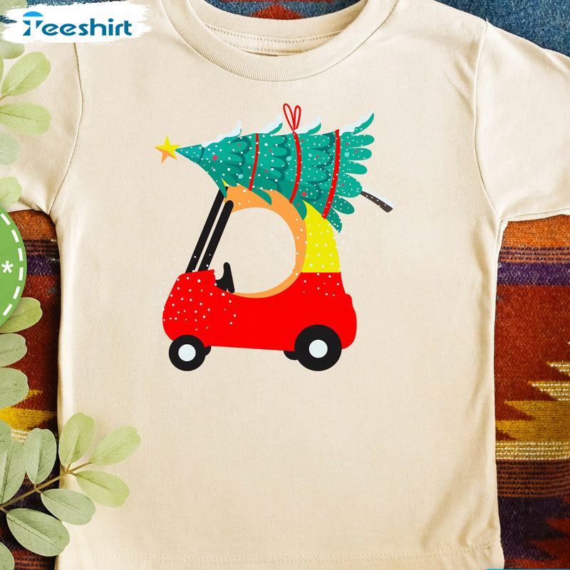 Cute Car Christmas Shirt For Kid – Christmas Tree Sweatshirt Tee Tops