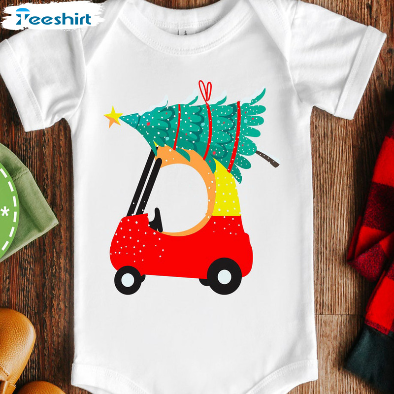 Cute Car Christmas Shirt For Kid – Christmas Tree Sweatshirt Tee Tops