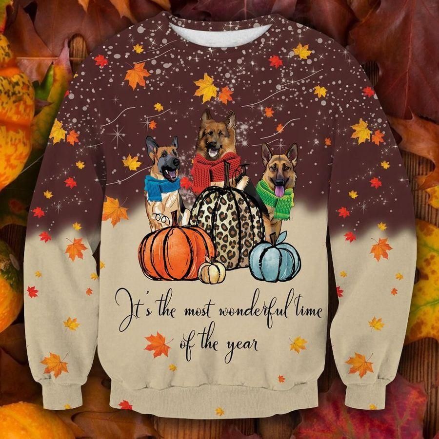 Cute German Shepherd Dog Thanksgiving Ugly Christmas Sweater | For Men & Women- Best Christmas Gifts 2023