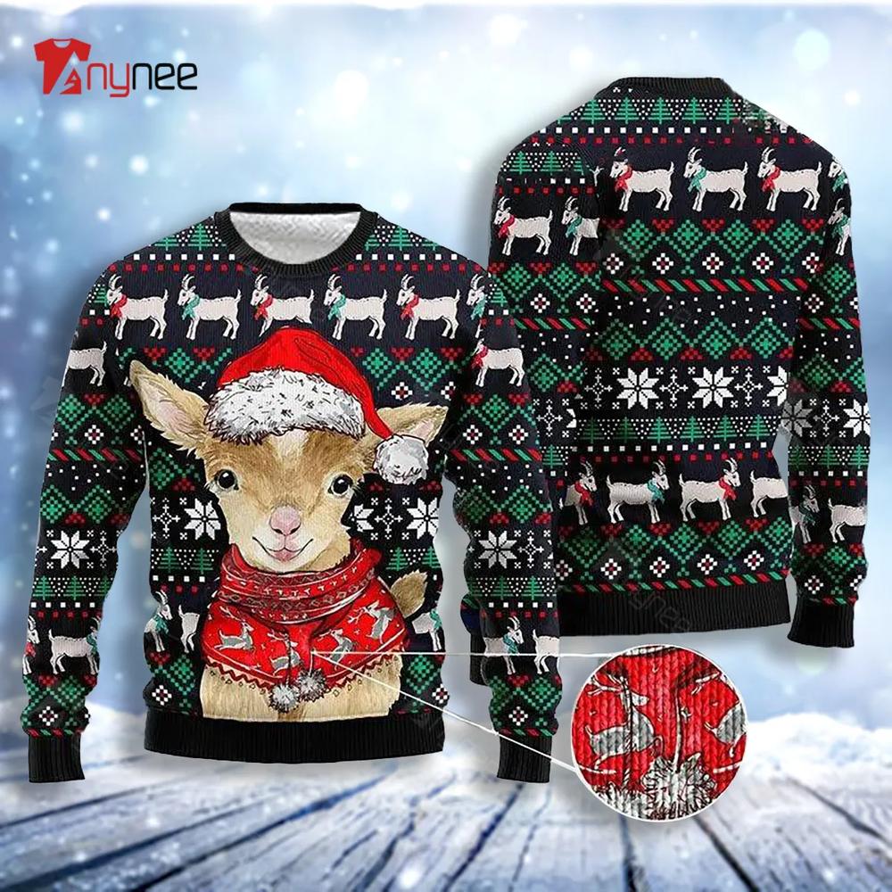 Cute Goat Christmas Goat Christmas Ugly Christmas Sweater- Best Christmas Gifts 2023