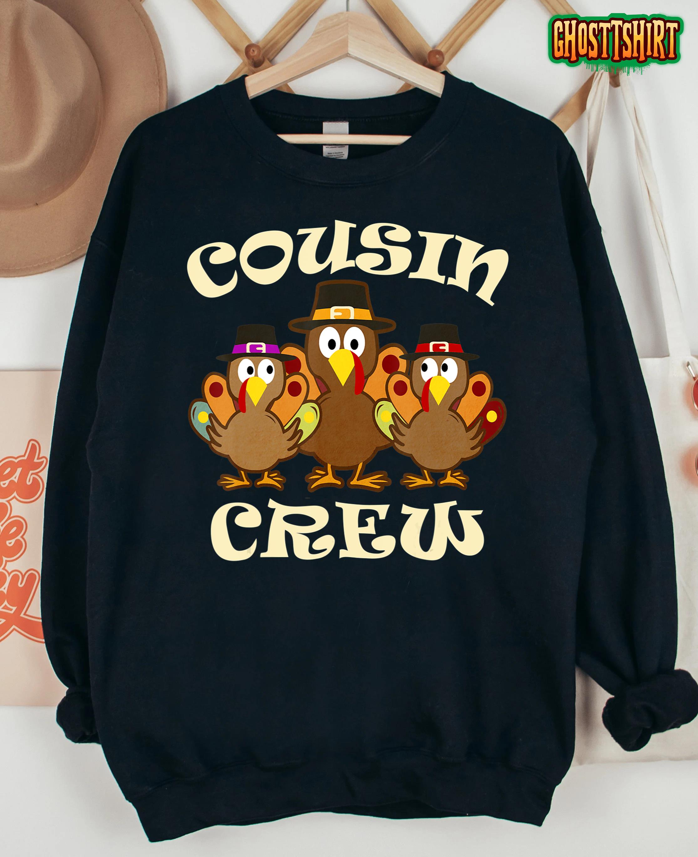 Cute Kids Cousin Crew Turkey Family Thanksgiving T-Shirt