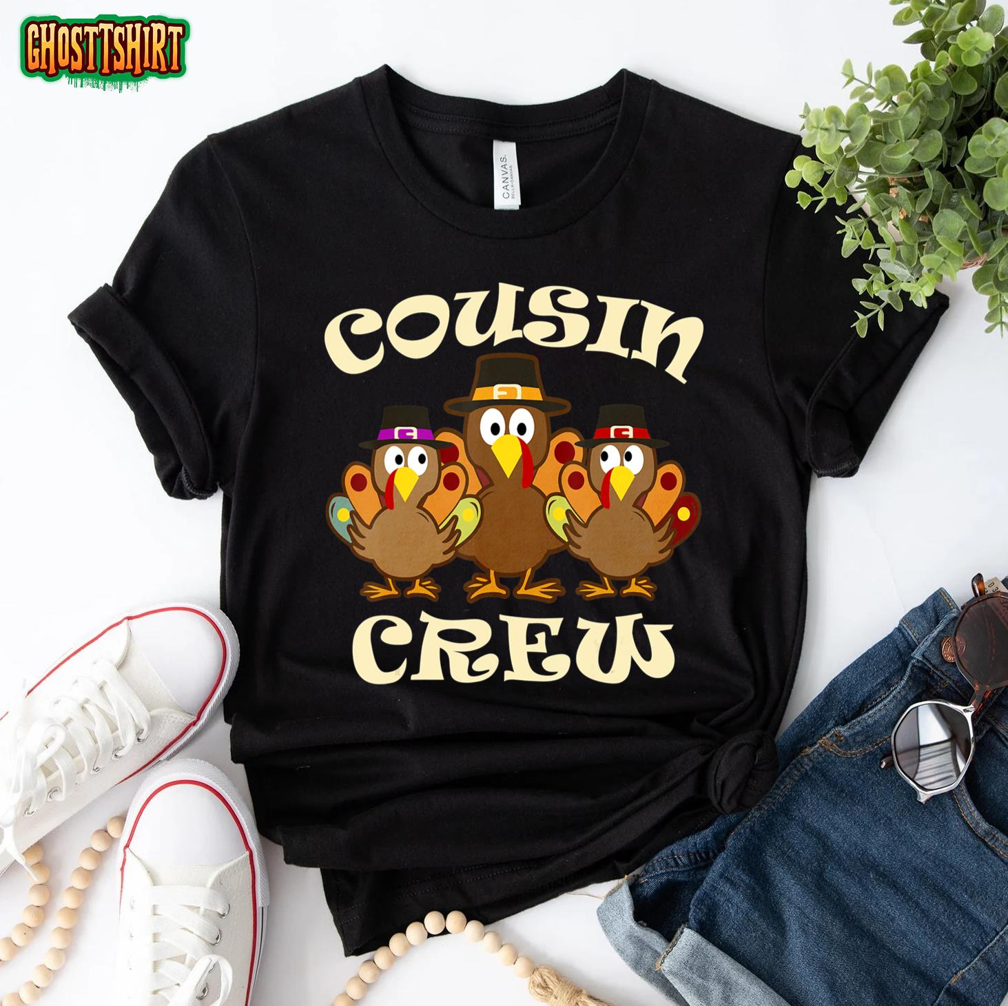 Cute Kids Cousin Crew Turkey Family Thanksgiving T-Shirt