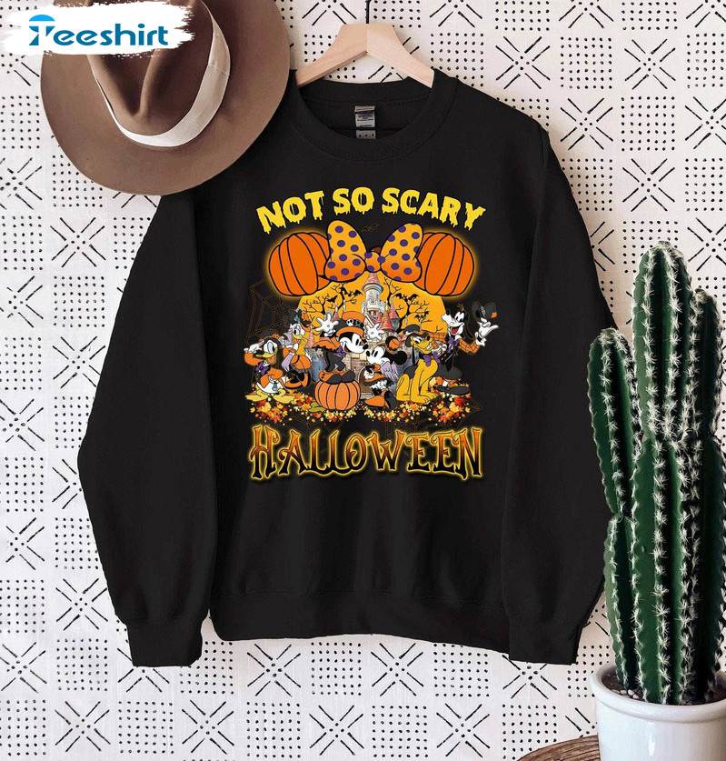 Cute Not So Scary Halloween Party Shirt, Halloween Family Matching Short Sleeve Sweater