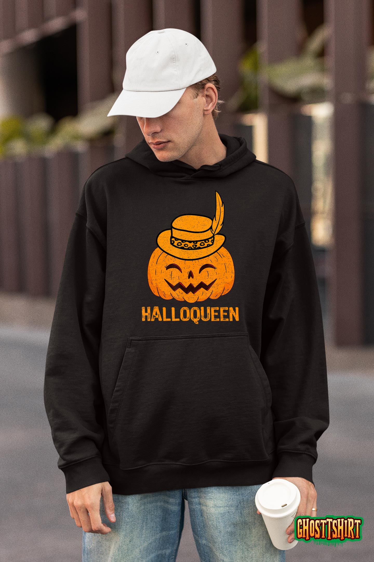 Cute Pumpkin, Funny Pumpkin Wearing A Hat, Halloween 2022 T-Shirt