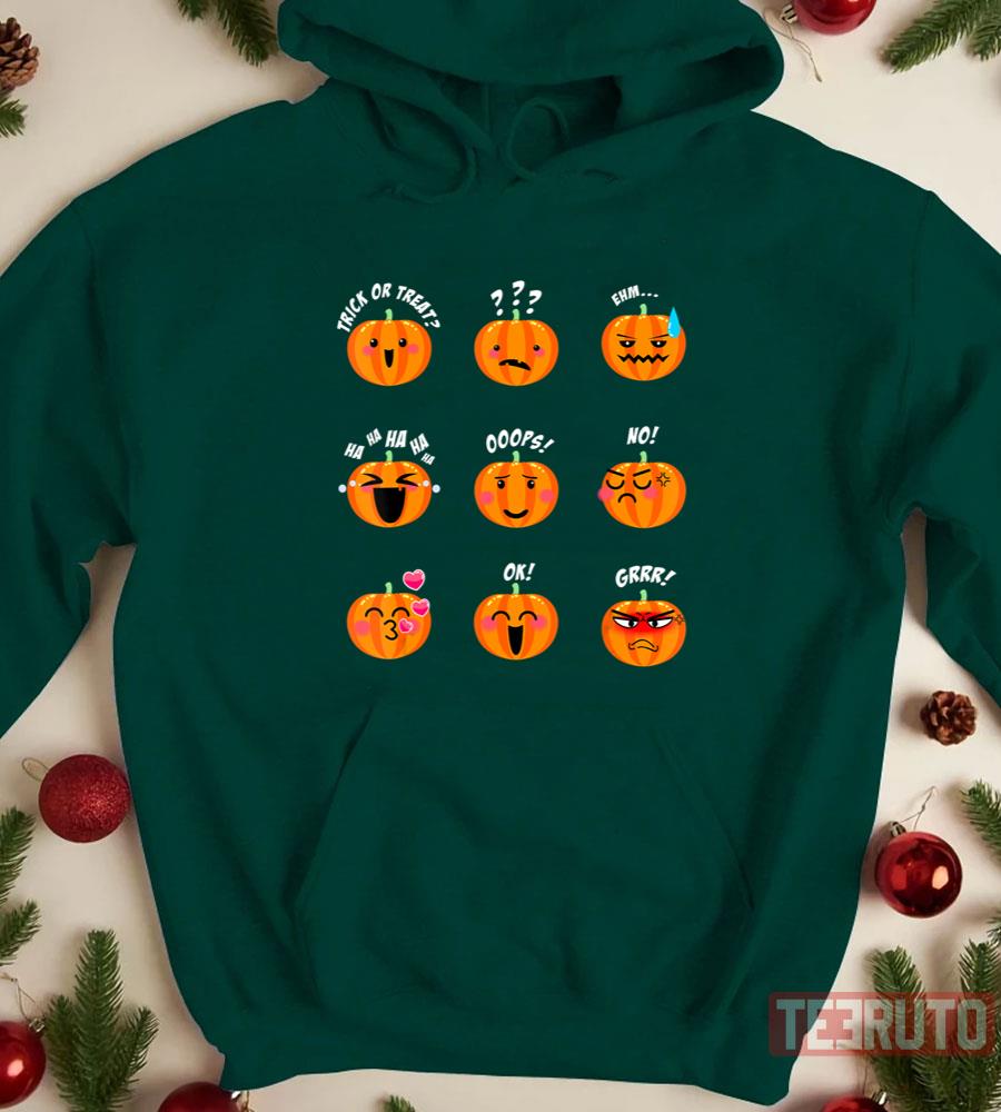 Cute Pumpkins Emotions Feeling Halloween Unisex T-shirt