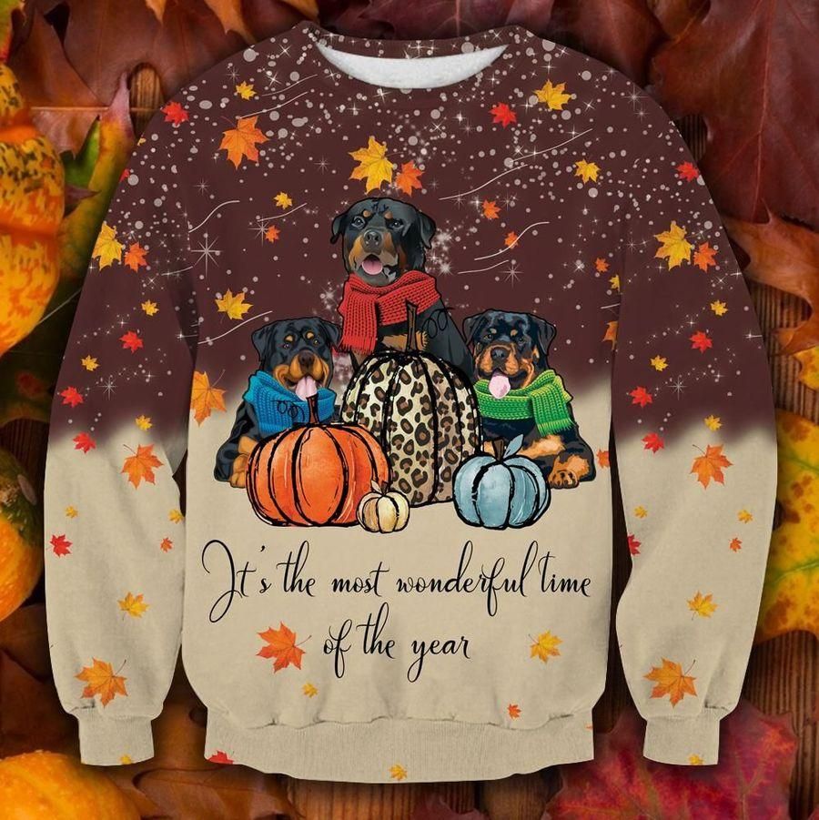 Cute Rottweiler Thanksgiving Ugly Christmas Sweater | For Men & Women- Best Christmas Gifts 2023