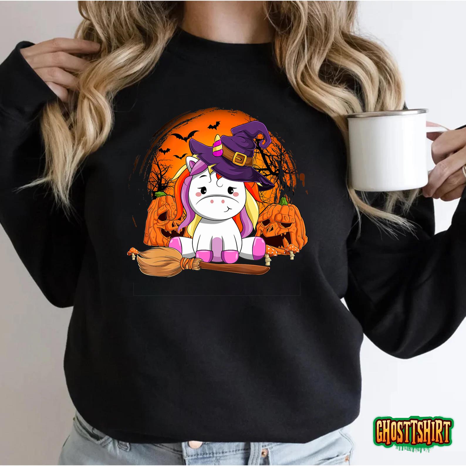 Cute Unicorn Pumpkin Halloween Thanksgiving Halloween Gifts T-Shirt