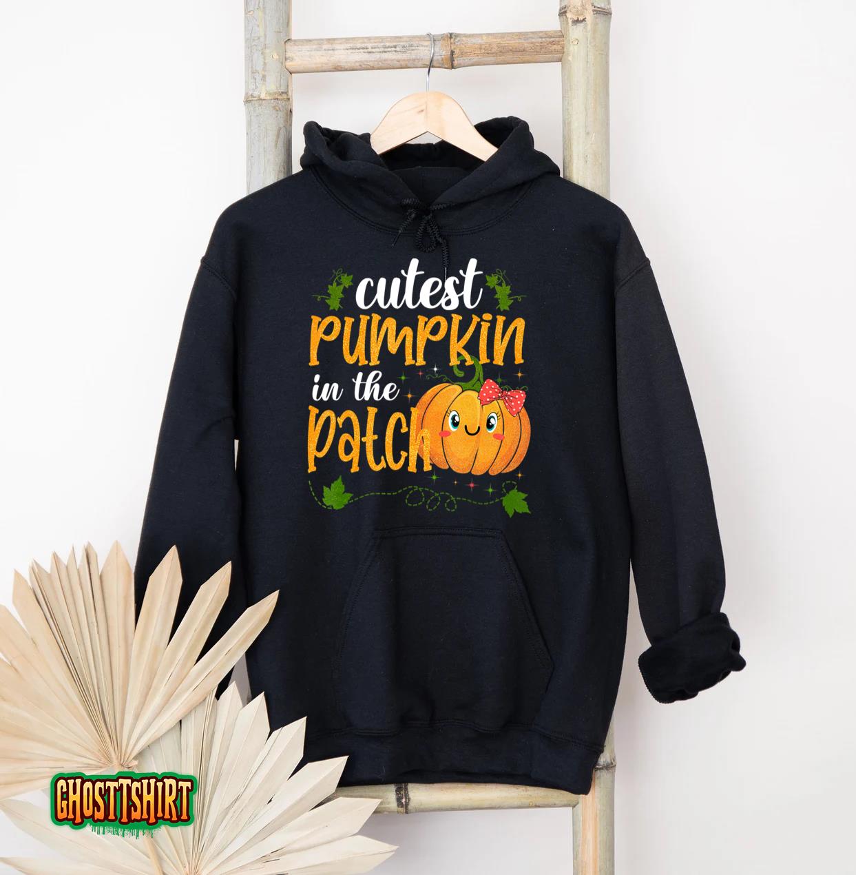 Cutest Pumpkin In The Patch Halloween Fall Girls Toddlers Hoodie