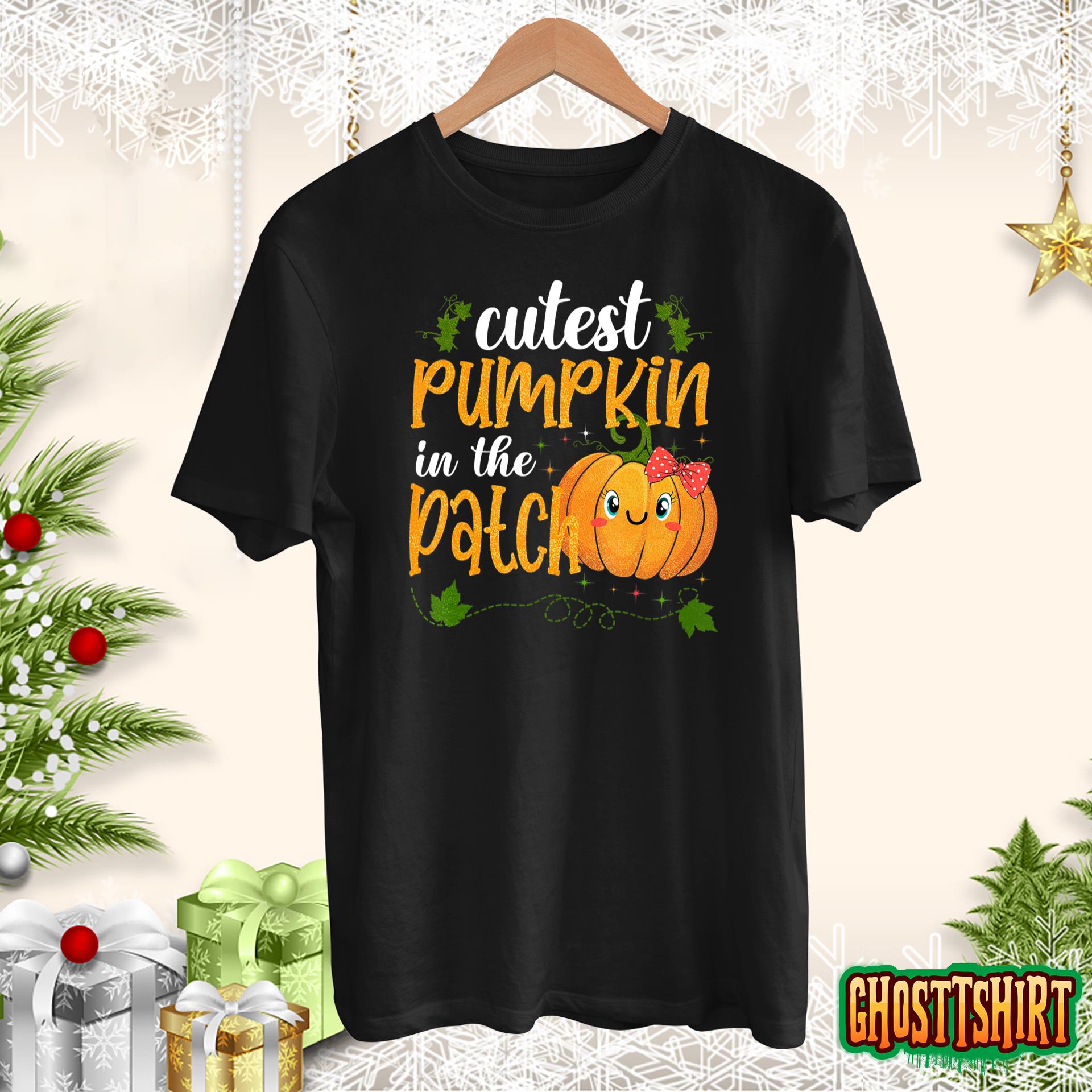 Cutest Pumpkin In The Patch Halloween Fall Girls Toddlers Hoodie