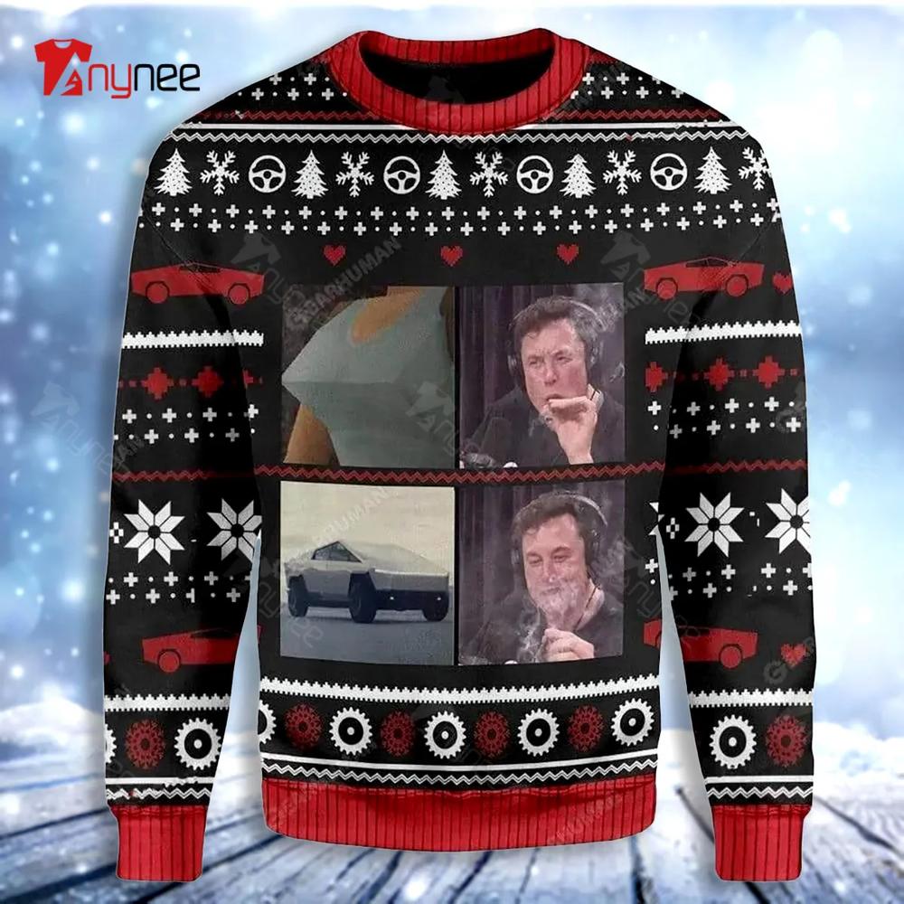 Cybertruck Lara Croft For Ugly Christmas Sweater- Best Christmas Gifts 2023