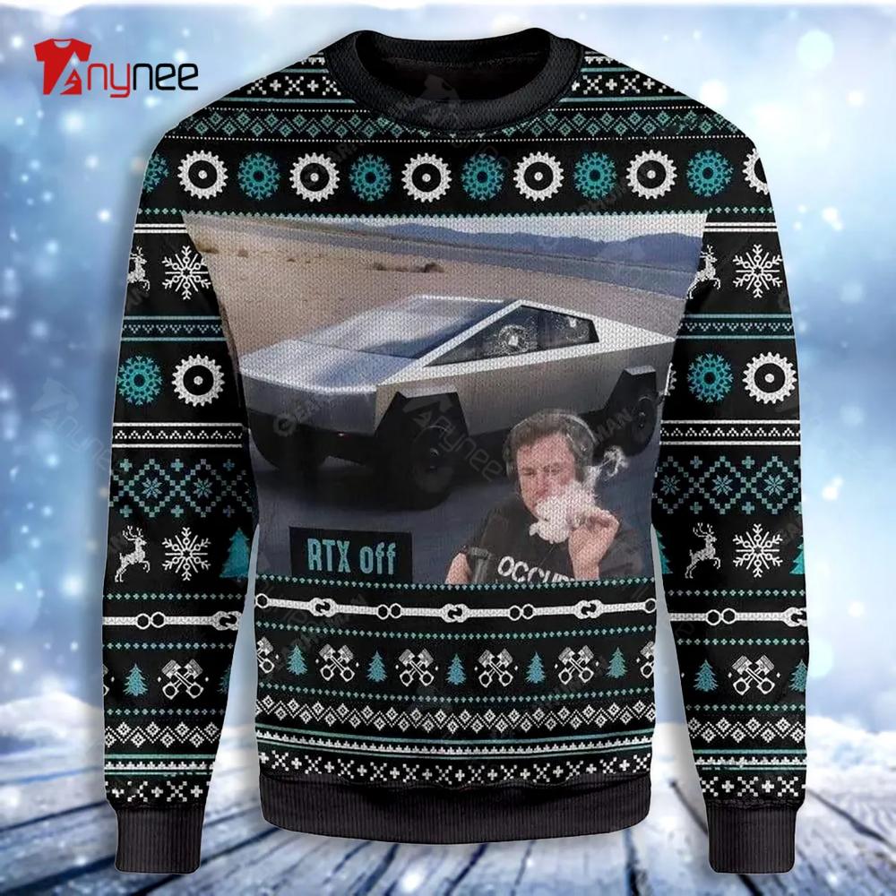 Cybertruck Rtx On Off For Ugly Christmas Sweater- Best Christmas Gifts 2023