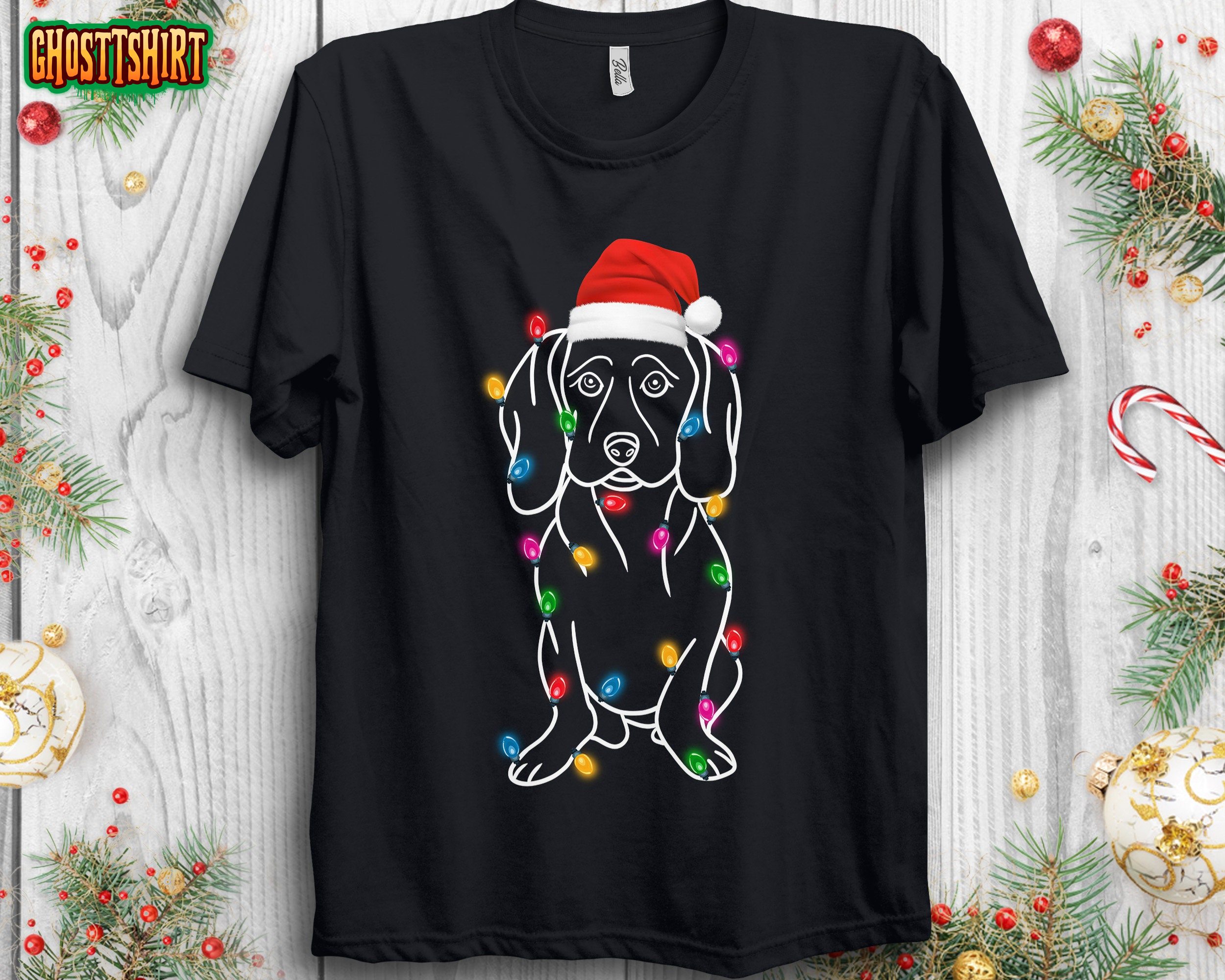 Dachshund Line Christmas Lights Sweatshirt