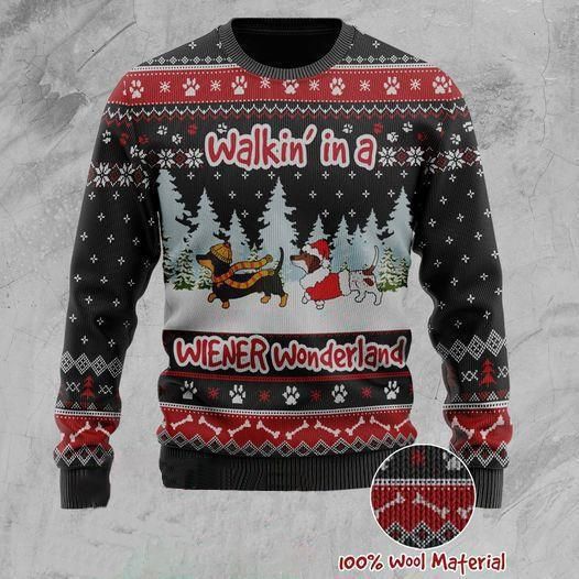 Dachshund Wiener Wonderland Personalized Ugly Christmas Sweater | For Men & Women | Adult | US1272- Best Christmas Gifts 2023