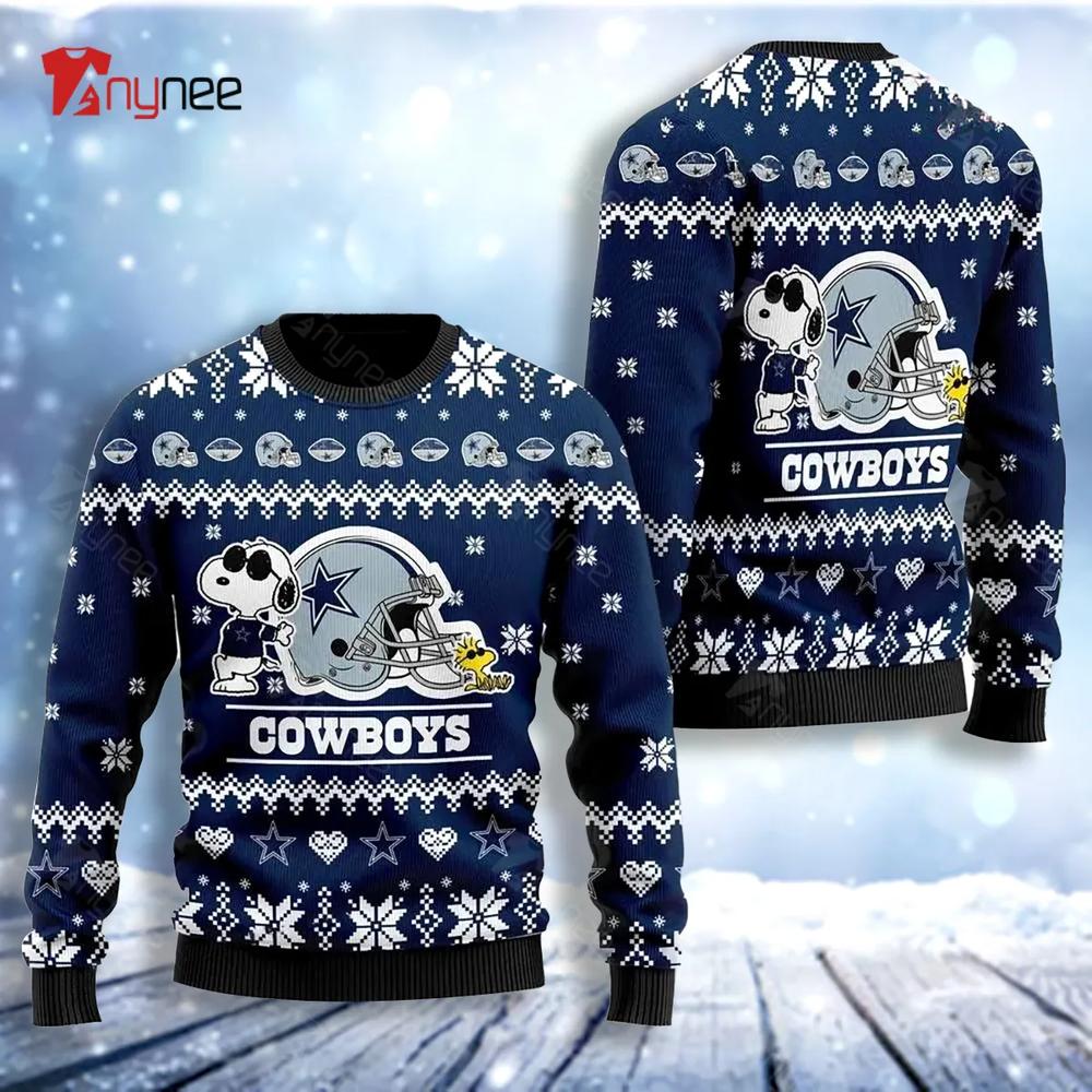 Dallas Cow Boys Cute The Snoopy Show Football Helmet Ugly Christmas Sweater- Best Christmas Gifts 2023